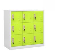sephironlbb Armoires à casiers en Acier Gris Clair et Vert 90x45x92,5 cm 5 pcs avec serrures, 9 Compartiments pour Rangement Bureau école Atelier Garage, Organisateur modulable pour Stockage sécurisé