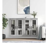 sephironlbb Armoires murales 2 pcs Sonoma Gris Bois d'ingénierie 69,5x34x90 cm Rangement Meuble Salon Cuisine Salle à Manger Buffet vaisselier Placard Commode Console