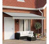 sephironlbb Auvent rétractable électrique Anthracite Blanc 4,5 × 3,5 m Store banne motorisé Toile Polyester Occultation pour terrasse Jardin extérieur avec Bras Fixation Mural et télécommande
