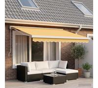 sephironlbb Auvent rétractable Sable 300 x 250 cm en Tissu et métal, Store banne pour terrasse et Jardin avec Toile résistante, Protection ombrage extérieur Adaptable, Fixation Murale Robuste