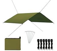 sephironlbb Bâche d'extérieur 4x4 m Vert en Tissu Polyester 180 T avec revêtement PA Hydrofuge, idéale pour Camping, Plage, Jardin, abri ou Protection UV, légère, Facile à Installer