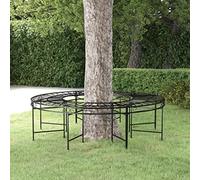 sephironlbb Banc Circulaire Tour d'arbre en Acier Noir 160 cm diamètre, Assise Confortable pour Jardin terrasse Patio extérieur, mobilier Robuste pour détente Lecture Repas Convivial