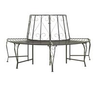 sephironlbb Banc d'arbre Demi-Rond 160 cm en Acier Gris argenté pour Jardin extérieur terrasse Patio, Banquette Assise Confortable pour détente Repas Lecture convivialité
