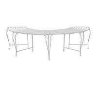 sephironlbb Banc d'arbre en Acier Blanc Antique 160 x 80 x 44 cm, Banquette Demi-Rond pour Jardin extérieur, terrasse, Patio et Parc, Assise conviviale 4 Places