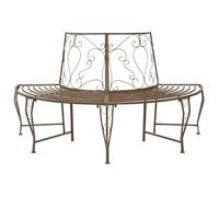 sephironlbb Banc d'arbre en Acier Marron Ancien 160 x 80 x 89 cm Demi-Rond 4 Places Résistant aux Intempéries pour Jardin Terrasse Patio et Espace Extérieur Convivial et Pratique