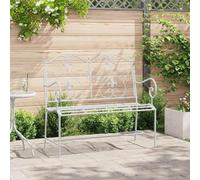 sephironlbb Banc de Jardin Blanc Antique en Acier 104 x 54 x 93 cm pour terrasse Balcon extérieur avec Dossier accoudoir Confortable idéal pour Repos détente Lecture Repas Convivial