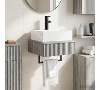 sephironlbb Basin de Lavage Mural en Bois d'ingénierie Sonoma Gris 40 x 41 x 39 cm avec évier intégré, Montage Mural, Meuble lavabo Moderne pour Salle Bain avec Rangement Pratique
