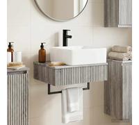 sephironlbb Basin de Lavage Mural en Bois d'ingénierie Sonoma Gris 50 x 41 x 39 cm avec évacuation Rapide pour Salle de Bain Moderne Rangement et Installation Facile