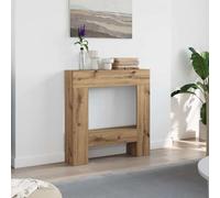 sephironlbb Bordure de cheminée en chêne Artisan - 81 x 18 x 82 cm - Avec surface de rangement pour cheminée électrique - Accessoires de poêle pour salon et jardin - Protection de sécurité