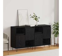 sephironlbb Buffet 2 pcs chêne Noir 60 x 35 x 70 cm Meuble Rangement avec 2 Portes pour Salon Salle à Manger entrée Cuisine Design Moderne et Espace de Stockage Pratique