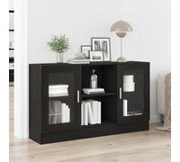 sephironlbb Buffet chêne Noir 120 x 30,5 x 70 cm en Bois d'ingénierie, Meuble de Rangement avec 2 Portes, Console Moderne pour Salon, Salle à Manger, entrée, Rangement Fonctionnel et Design épuré