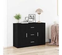 sephironlbb Buffet chêne Noir Bois d'ingénierie 91x29,5x65 cm Meuble Rangement avec Porte et poignées, Console Pratique pour Salon séjour Salle à Manger et entrée