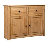 sephironlbb Buffet en Bois de pin Massif 93x40x80 cm avec 2 tiroirs 2 Portes, Meuble de Rangement Rustique, vaisselier pour Salon séjour Cuisine, Console d'entrée, Rangement Pratique