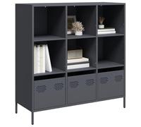 sephironlbb Buffet Haut Anthracite en Acier laminé à Froid 101,5x39x103,5 cm avec 6 Compartiments et 3 tiroirs, Meuble de Rangement Multifonction pour Salon, Cuisine, Bureau et Salle à Manger