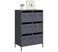 sephironlbb Buffet Haut Anthracite en Acier laminé à Froid 68x39x101,5 cm avec 6 tiroirs, Meuble de Rangement Multifonction pour Salon, Cuisine, Salle à Manger, Bureau et entrée