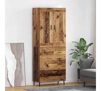 sephironlbb Buffet Haut Armoire 2 pièces Bois Ancien 69,5 x 34 x 180 cm Rangement avec tiroirs et Portes pour Salon séjour Salle à Manger élégant Meuble Console Enfilade