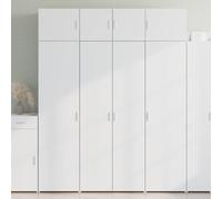 sephironlbb Buffet Haut Blanc en Bois d'ingénierie 80x42,5x185 cm avec Portes et étagères, Armoire de Rangement Multifonction pour Salon, Cuisine, Salle à Manger, entrée, Couloir