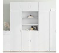 sephironlbb Buffet Haut Blanc en Bois d'ingénierie 80x42,5x185 cm avec Portes et étagères, Meuble de Rangement Multifonction pour Salon séjour Cuisine entrée Couloir, Armoire Console Placard