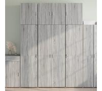 sephironlbb Buffet Haut Sonoma Gris en Bois d'ingénierie 80x42,5x249 cm avec Portes et étagères, Meuble de Rangement Multifonction pour Cuisine Salon séjour entrée Couloir, Armoire Console vaisselier