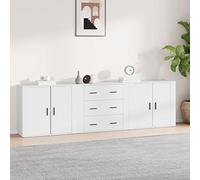 sephironlbb Buffets 3 pcs Blanc Bois d'ingénierie 80x33x70 cm Buffet bahut vaisselier Enfilade Commode Armoire Placard Rangement Meuble Console desserte pour Salon Cuisine Salle à Manger