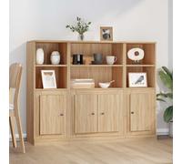 sephironlbb Buffets 3 pcs chêne Sonoma Bois d'ingénierie 132x35,5x103,5 cm Ensemble Rangement Salon Salle à Manger avec tiroirs Portes Placard Console