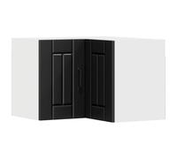 sephironlbb Cabinet d'angle Mural Lucca en Bois d'ingénierie Noir 57 x 57 x 40 cm avec 2 Portes et étagères, Meuble Rangement Cuisine Durable pour intérieur, Placard et Design Moderne