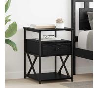 sephironlbb Cabinet de Chevet 2 pc chêne Noir Bois d'ingénierie 40 x 42 x 55 cm avec 2 tiroirs 4 étagères Rangement Compact pour Chambre Salon Couloir