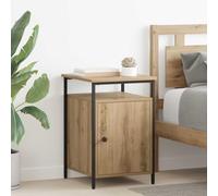 sephironlbb Cabinet de Chevet 2 pièces chêne Artisanal en Bois d'ingénierie 40 x 42 x 60 cm avec Rangement à Porte, étagères Multiples, poignées métal, Meuble Compact pour Chambre, Salon, Couloir