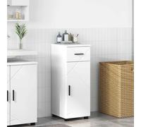sephironlbb Cabinet de Salle de Bain Blanc en Bois d'ingénierie et métal 30 x 35 x 80 cm avec Porte charnière Rangement tiroir Moderne pour lavabo Vasque Toilette Placard Colonne