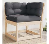 sephironlbb Canapé d'angle de Jardin en Bois pin Massif 73x73x78cm avec Coussins Anthracite, Module Salon extérieur pour terrasse, Balcon, Patio, détente et réception
