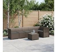 sephironlbb Canapé de Jardin 6 Places avec Coussins Aspect Rattan PP Résistant aux Intempéries et UV, Modular Lounge pour Terrasse Balcon Véranda