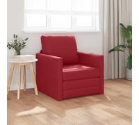 sephironlbb Canapé-lit Convertible 60 cm Bordeaux en Simili Cuir avec Coussins Amovibles, Cadre métal et contreplaqué, Design Moderne pour Salon, Chambre, Bureau, Espace modulable Relax et Couchage