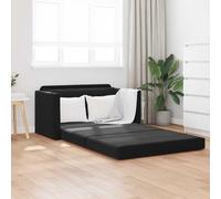 sephironlbb Canapé-Lit Noir en Velours 124 x 71 x 78 cm Convertible avec Coussin Amovible pour Salon Séjour Chambre Bureau Confortable et Modulable avec Dossier et Accoudoir Relax