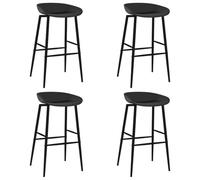 sephironlbb Chaises de Bar Noir Lot de 4 tabourets avec Dossier Bas en PP et Pieds métal Robustes pour Cuisine comptoir Snack Bistro Salon Salle à Manger Bureau Atelier réception