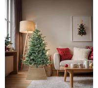 sephironlbb Col de sapin de Noël marron en jonc de mer 70 x 70 x 28 cm - Couverture ronde pour sapin de Noël et jupe d'arbre avec tapis - Couverture décorative pour salon et extérieur protégé