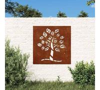 sephironlbb Décoration murale de jardin en acier Corten - 55 x 55 cm - Design arbre - Résistant aux intempéries - Inoxydable - Durable - Pour salon, chambre à coucher, bureau - Décoration murale