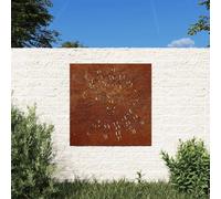 sephironlbb Décoration murale de jardin en acier Corten - 55 x 55 cm - Design solaire - Résistant aux intempéries - Décoration murale rouille pour salon, chambre à coucher, bureau et extérieur