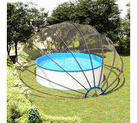 sephironlbb Dôme de piscine en PVC et fibre de verre 559 x 275 cm, housse de piscine transparente avec protection UV, housse de protection résistante à la déchirure pour piscine, chauffage et