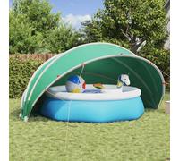 sephironlbb Dôme de piscine pliable bleu 500 x 500 x 236 cm avec polyester résistant aux UV, matériau imperméable, tiges flexibles en fibre de verre, sac de transport et tendeurs pour jardin