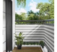 sephironlbb Écran de Balcon Gris Clair et Blanc 100 x 400 cm Tissu Oxford résistant aux UV pour terrasse Jardin Patio Protection Solaire ombrage extérieur Support Fixation inclinable