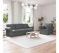 sephironlbb Ensemble Canapés 2 pcs Gris foncé Tissu modulable 215 x 82 x 80 cm Design Ergonomique Salon séjour Chambre Confort Assise Dossier accoudoir Coussin Relax