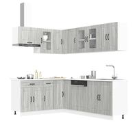 sephironlbb Ensemble d'armoires de Cuisine Kalmar 11 pcs Bois d'ingénierie Sonoma Gris avec Espace de Rangement, tiroir, Placard, Colonne, étagère pour Cuisine Fonctionnelle et