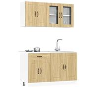 sephironlbb Ensemble d'armoires de Cuisine Kalmar 4 pcs Bois d'ingénierie chêne Sonoma avec Rangement spacieux Meuble Armoire Buffet vaisselier pour Cuisine Salon buanderie