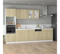 sephironlbb Ensemble de 7 Meubles de Cuisine Lyon en Bois d'ingénierie chêne Sonoma, Armoire, Buffet, vaisselier, tiroir, Placard, étagère pour Rangement, Organisation Cuisine