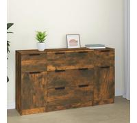 sephironlbb Ensemble de buffets 3 pièces chêne fumé Bois d'ingénierie avec 3 tiroirs et Portes, Grand Rangement pour Salon Cuisine Salle à Manger Couloir