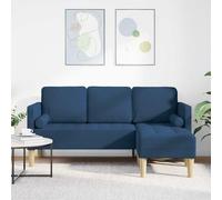 sephironlbb Ensemble de canapés modulable en Polyester Bleu avec Coussins, canapé d'angle Convertible 3 Places pour Salon séjour Bureau Chambre, Assise Confortable avec accoudoirs et Dossier Relax
