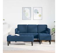 sephironlbb Ensemble de canapés modulables avec Coussin 2 pcs Bleu Polyester pour Salon séjour Chambre canapé Convertible méridienne Assise Dossier accoudoir Relax