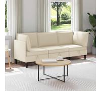 sephironlbb Ensemble de Meubles Salon 3 pièces crème Tissu Polyester canapé d'angle Central avec Coussins ergonomiques et Cadre contreplaqué Durable pour séjour Bureau Chambre
