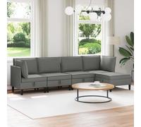 sephironlbb Ensemble de Meubles Salon 5 pièces Gris foncé Tissu Polyester canapé Angle modulable avec Coussins Confortables et Grand Espace de Rangement pour séjour Bureau Chambre