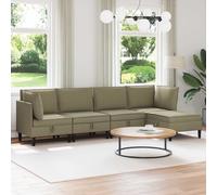 sephironlbb Ensemble de Meubles Salon 5 pièces Kaki Tissu Polyester canapé Angle Convertible modulable avec Coussins Confortables et Coffre de Rangement pour séjour Bureau Chambre